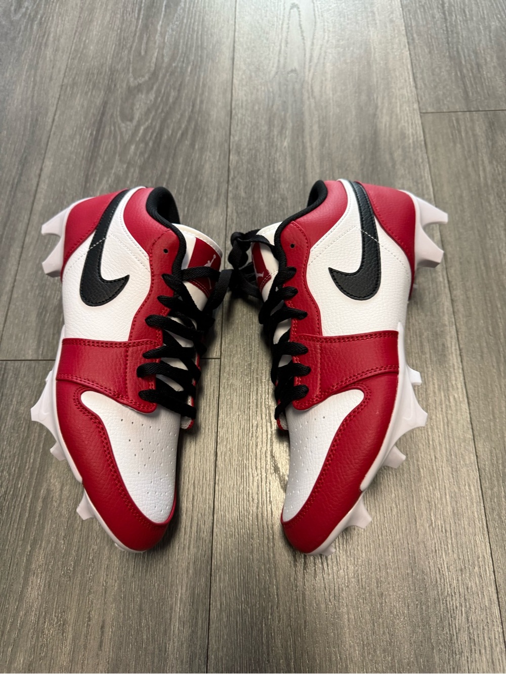 Nike Air Jordan 1 Low TD Football Cleats Chicago White Red FJ6245-106 Size 9 New